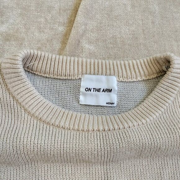 On The Arm Apricot Peach Color Kyoto Heavy Knit Sweater Size Medium - Picture 5 of 8